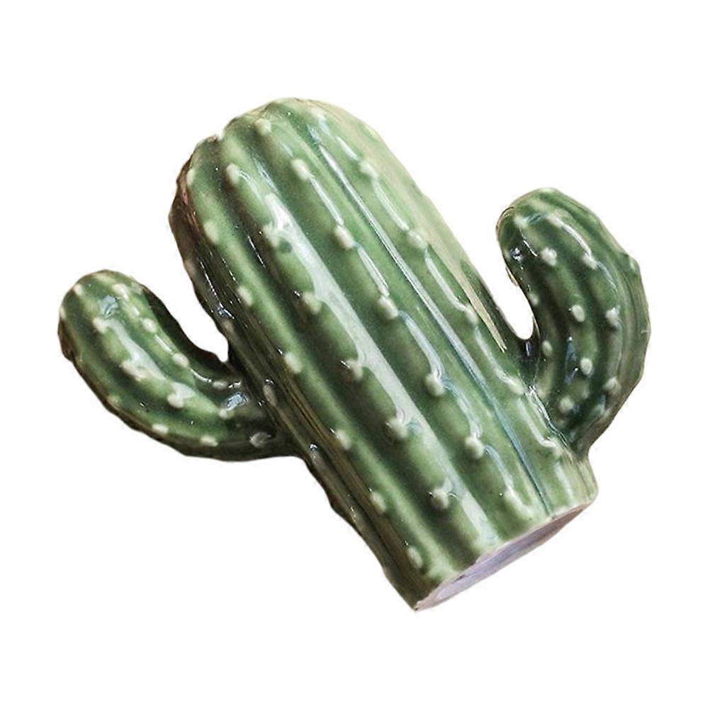 Cactus Toothpick Case Design Restaurant Use Green Ceramic Storage 1Pc