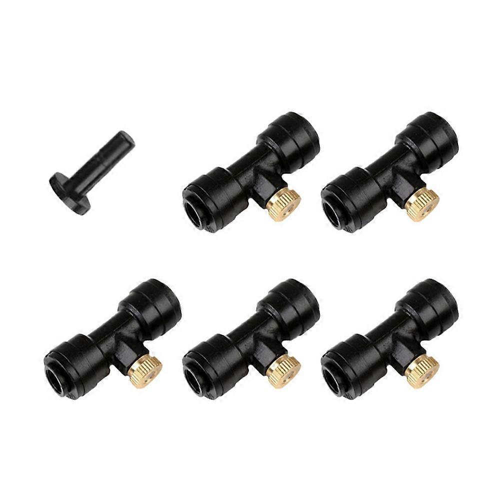 Brass Misting Nozzle Tees Quick Insert Nozzles for Garden 1Set