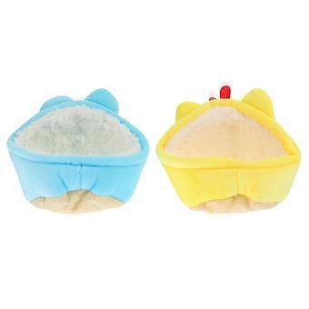 Winterliches Haustierbett für Hamster, warmes Nest für Kleintiere, 2-teilig, aus Plüsch