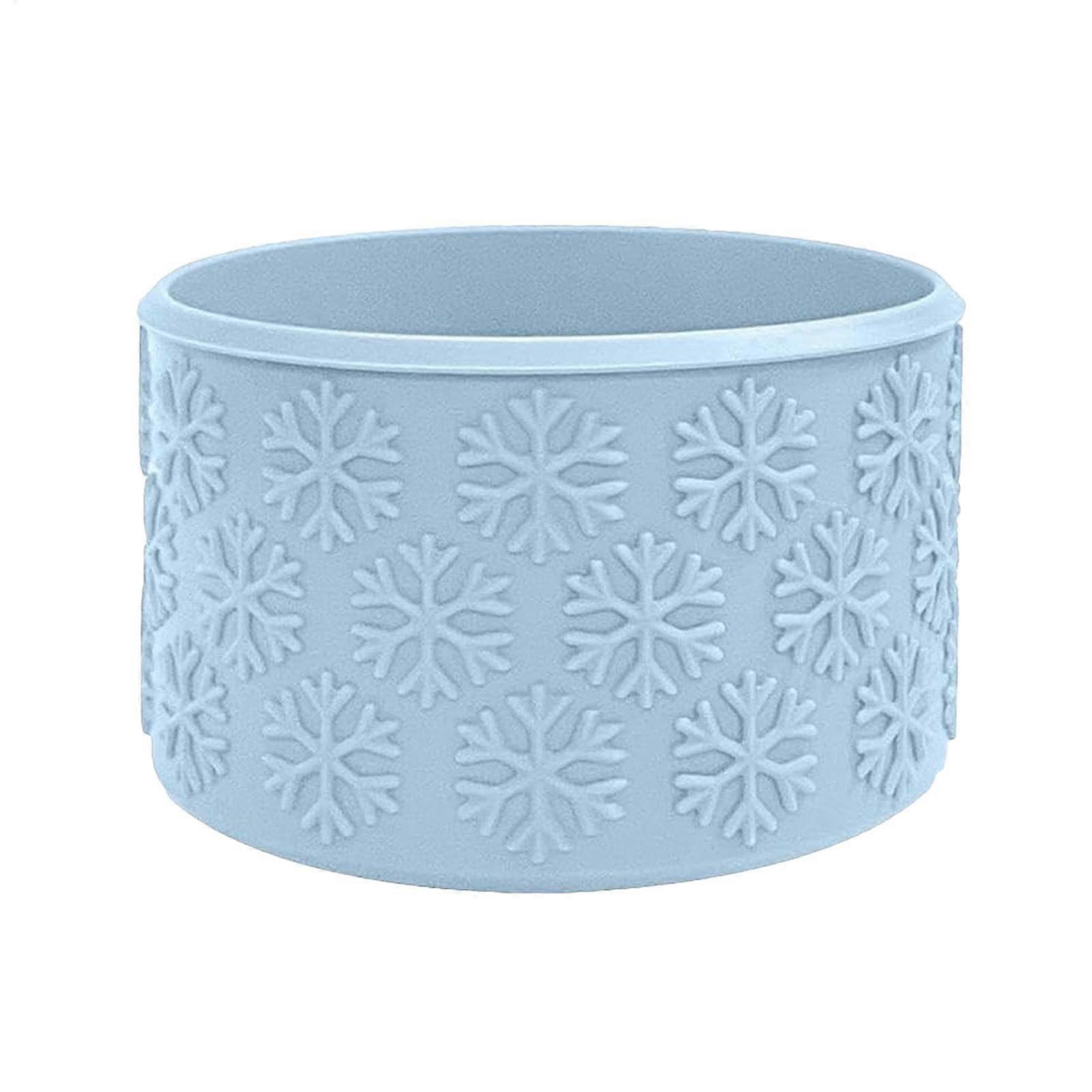 Water Bottle Boot with Snowflake Texture, Shockproof Silicone Bottle Protector, Sapphire Blue