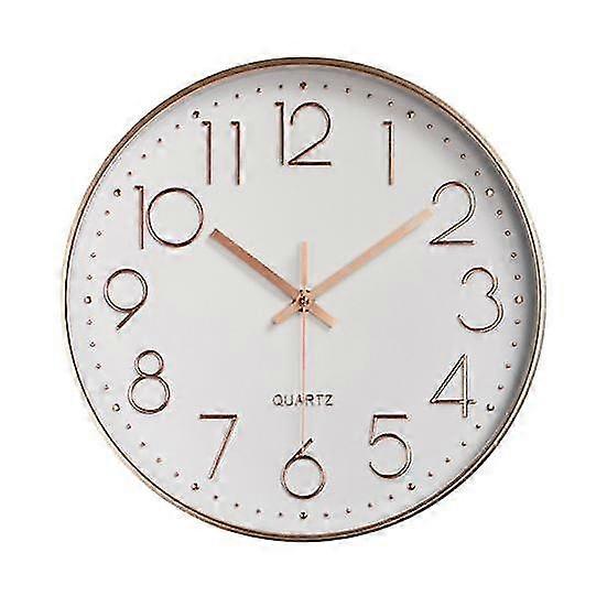 2025 8 Inch Silent Wall Clock Embossed Scale Round Dial Pointer Display Battery Powered Accurate Timekeeper