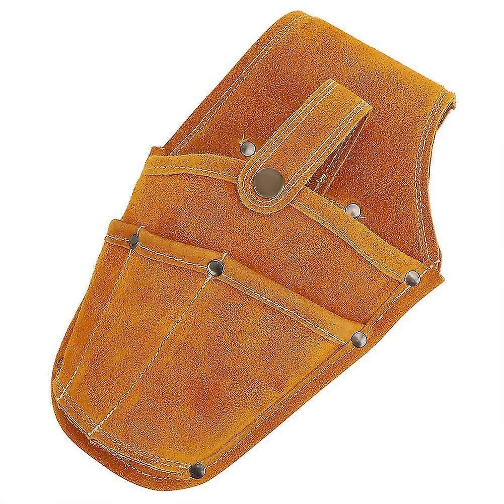Electric Tool Waist Bag Wearable Multifunctional Yellow Cowhide Storage Toolkit
