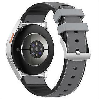 20mm PU+Silikonarmband för Samsung Galaxy Watch7 44mm/40mm/6 Classic 43mm/47mm Ersättningsklocka