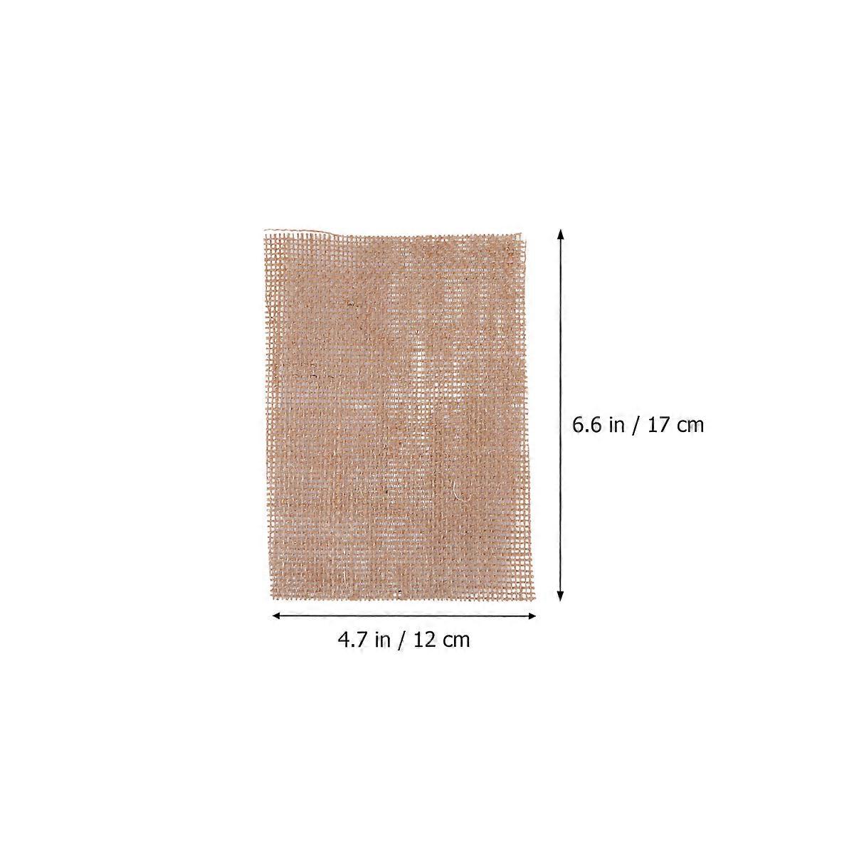 Linen Table Mat Square Burlap Placemat for Placing Cups 10Pcs Set