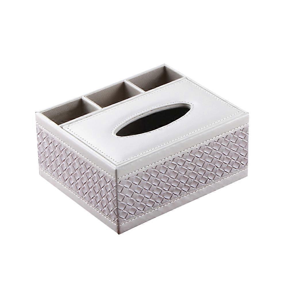 White Tissue Organizer for Holding Tissue 3Pcs Multifunction Desktop