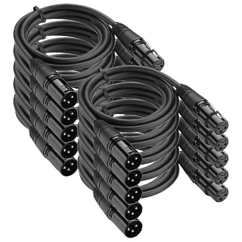 Audio Cable 3-Pin Dmx Lighting Cable for Stage Use 10Pcs Pack Black