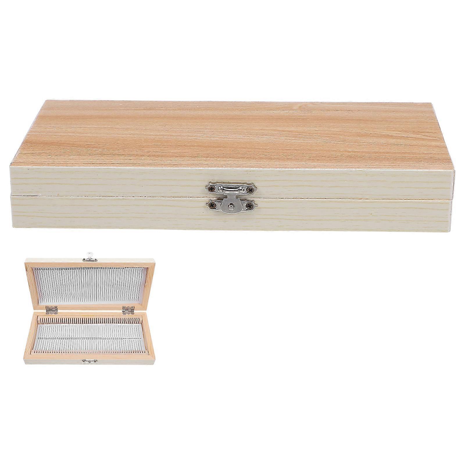 Wooden for Specimen Storage 3Pcs 50-Slot Microscope Slide Case