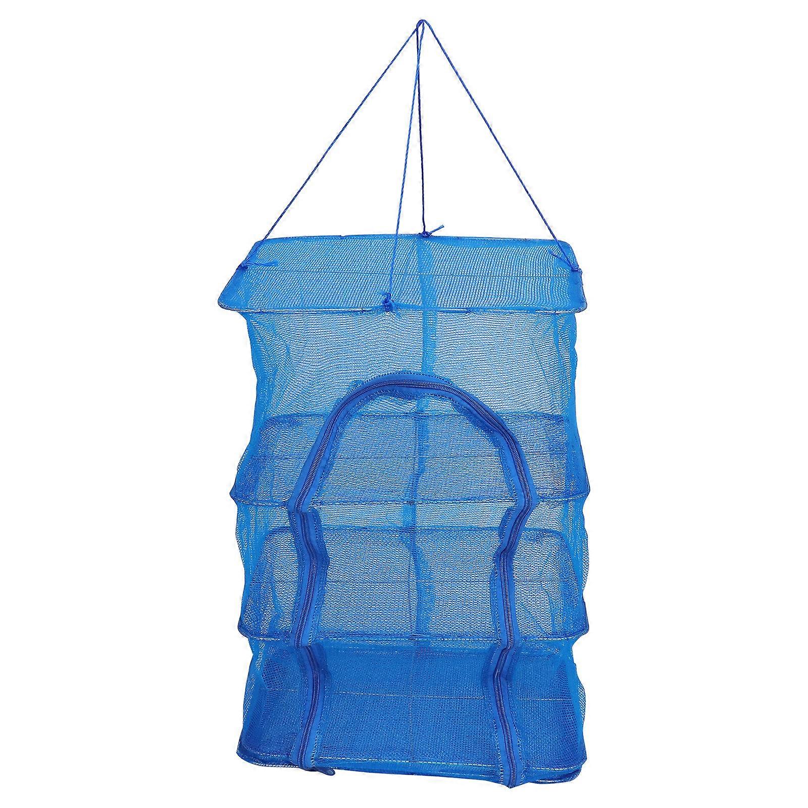 Folding Drying Net for Hanging Fish Or Vegetables Blue 3Pcs Pack