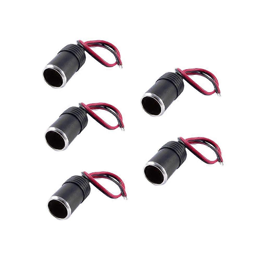 Car Cigarette Lighter Socket with Cable, 12V Power Outlet Adapter Pack of 5, 26cm Flexible Extension