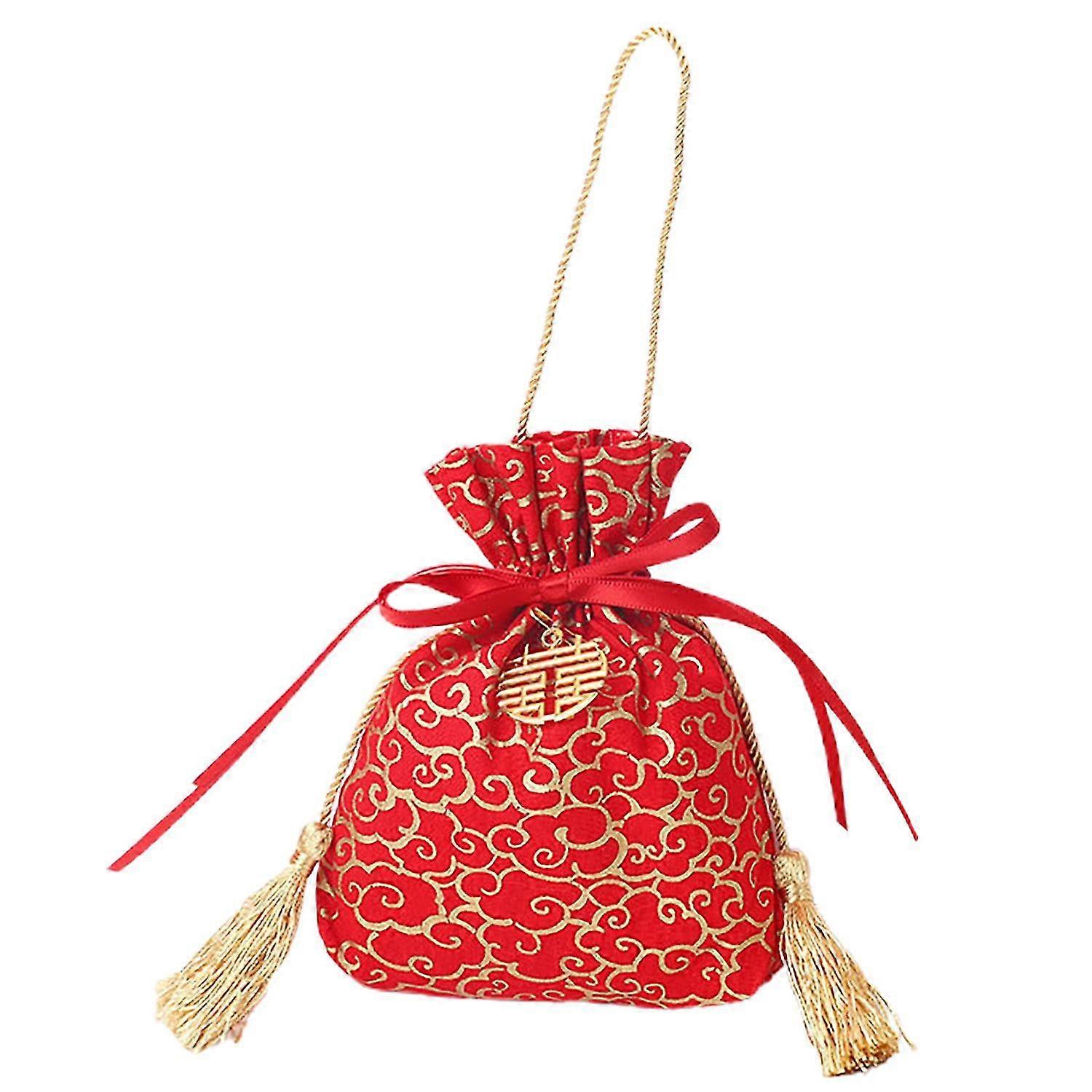 Gift Bag with Drawstring Multifunctional Fabric Strong Load-bearing Candy Pouch for Wedding