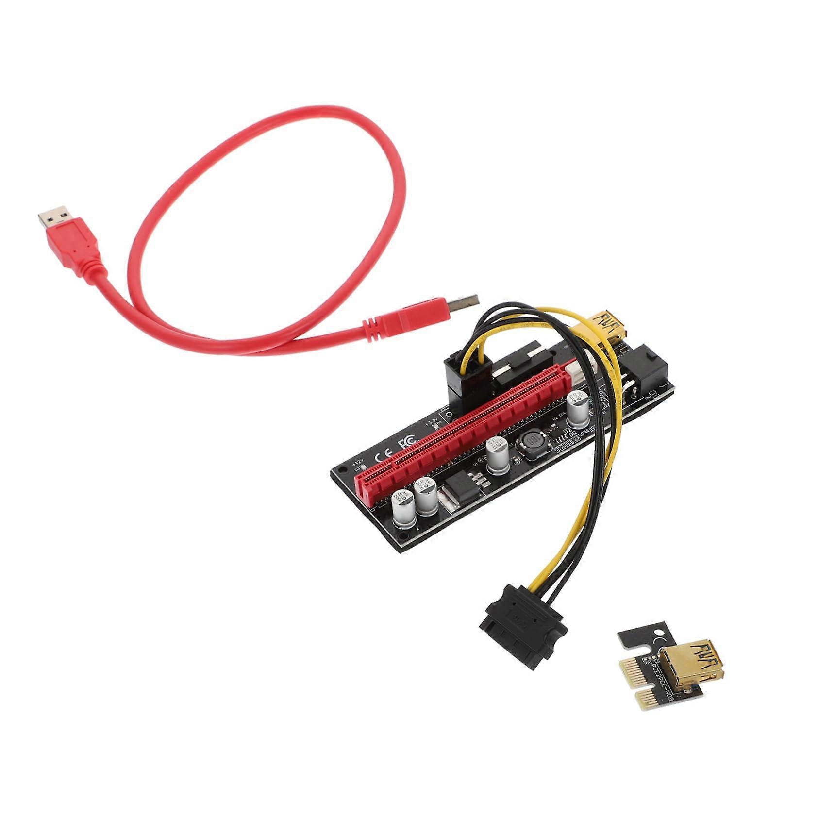 PCIe Riser 1x to 16x GPU Mining Adapter with Stable Graphics Power and Secure Card Lock