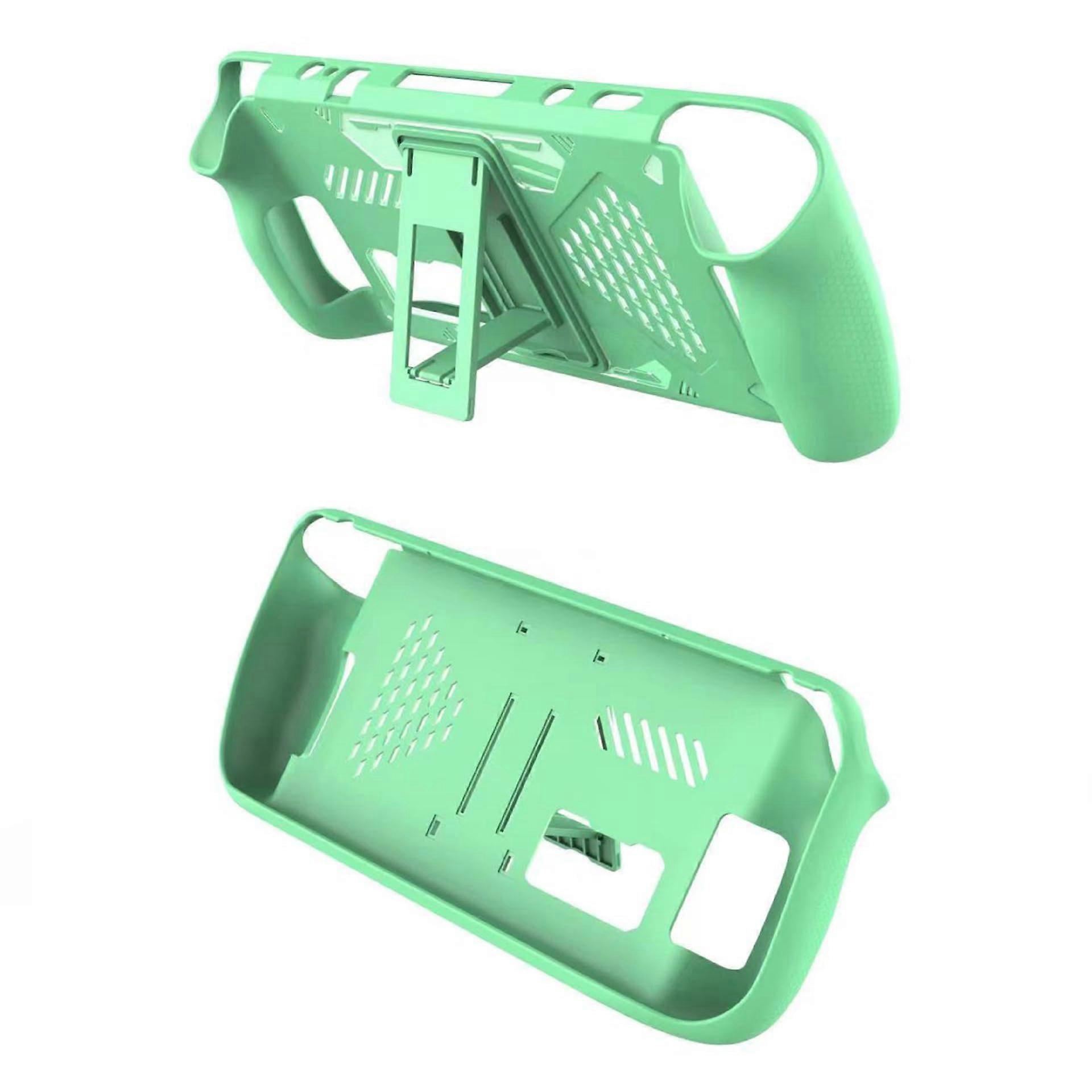 Protective Case for Steam Deck with Foldable Stand, Green TPU Cover for Full Console Protection