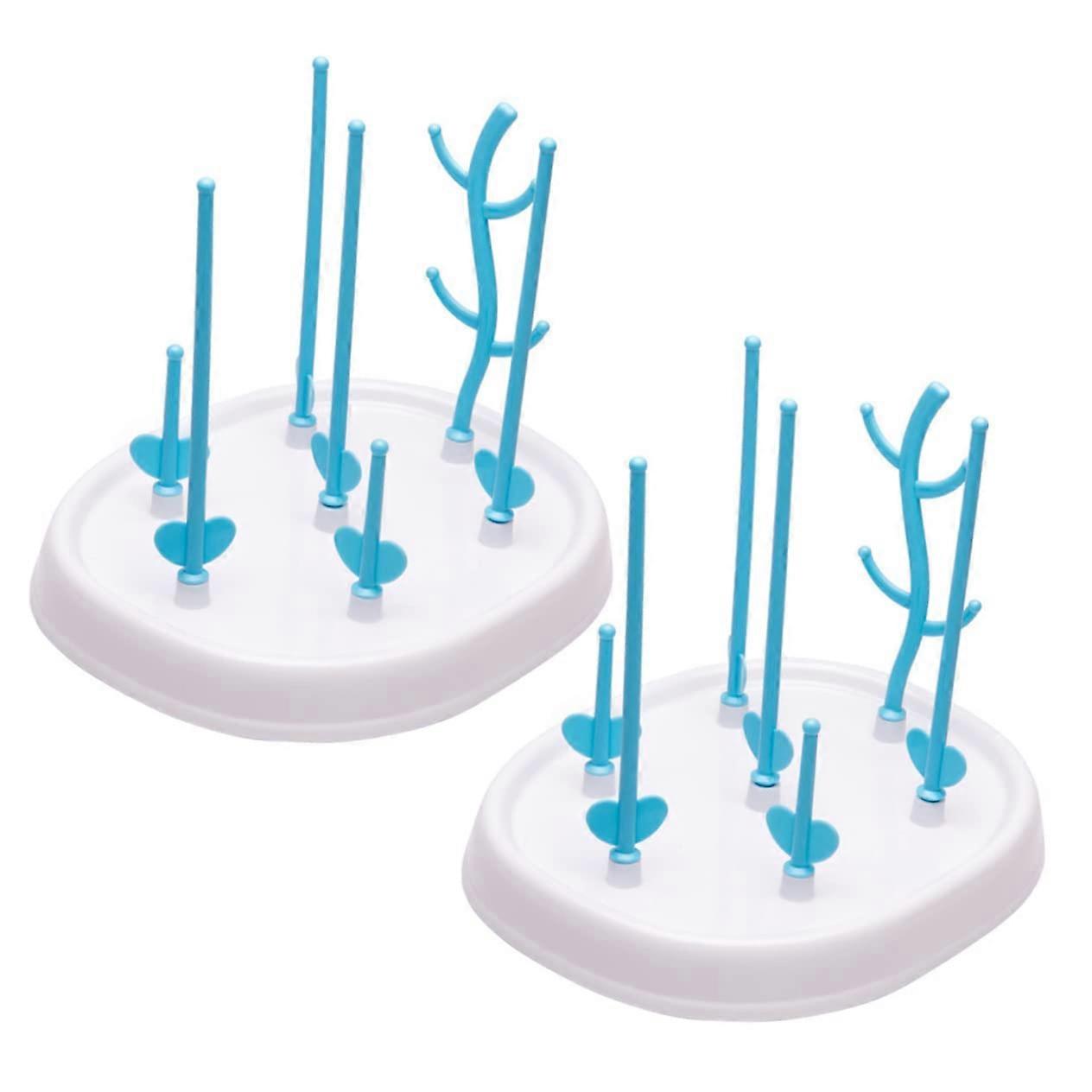 2pcs Bottle Drying Rack with Drain Board, Detachable Baby Bottle Stand for Fast Drying Kitchen Use