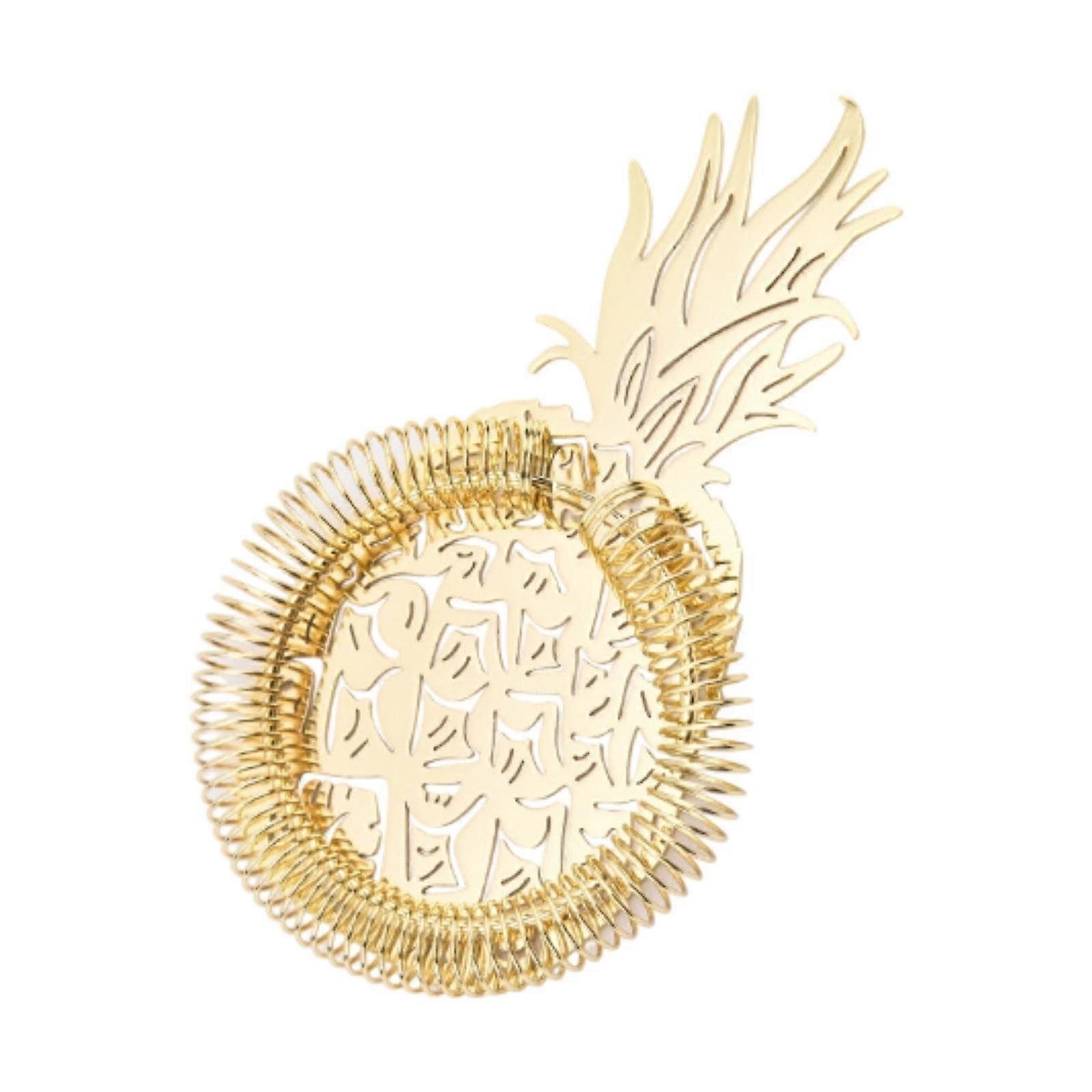 Gold Pineapple Stainless Steel Cocktail Strainer for Bartending and Parties, RustResistant
