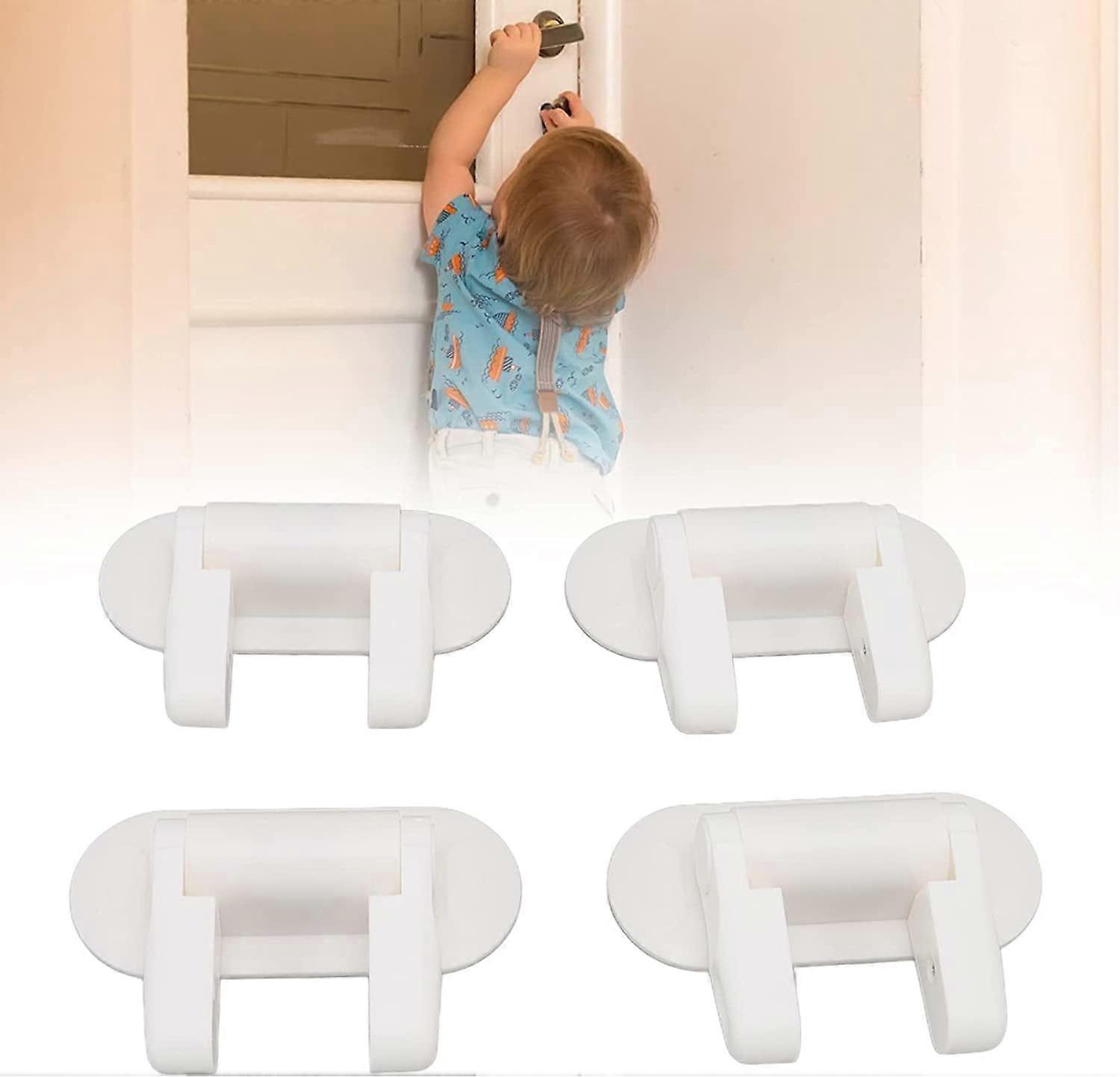 4Pcs Door Lever Lock Cabinets Children Locks AntiTheft Strap Protection Lock