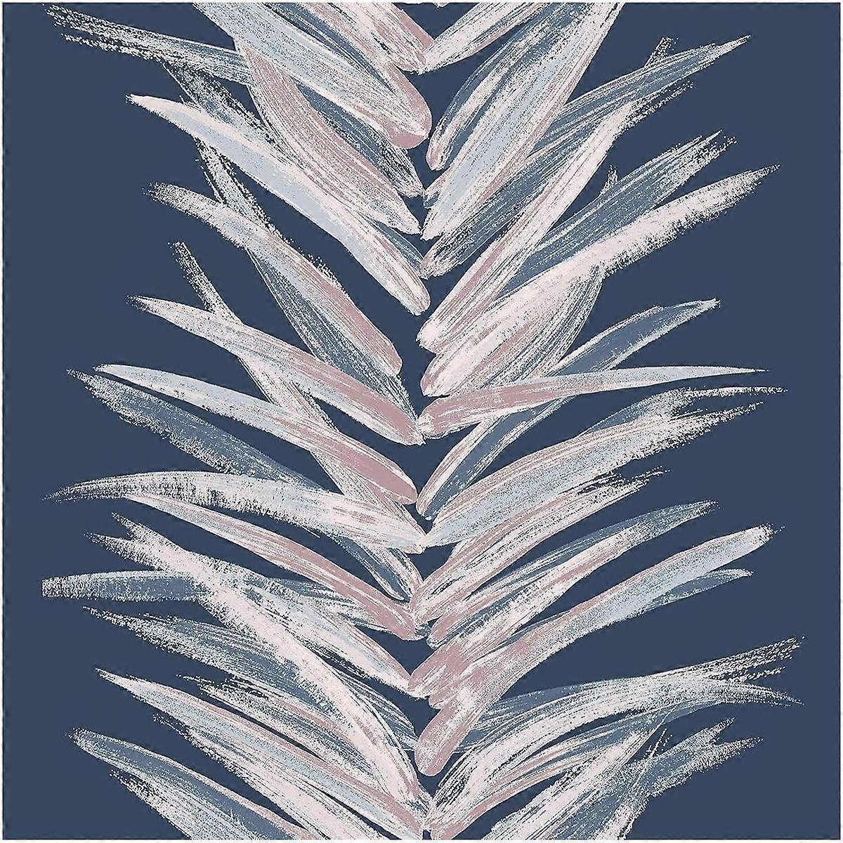 Dhara Blue Leaf Wallpaper