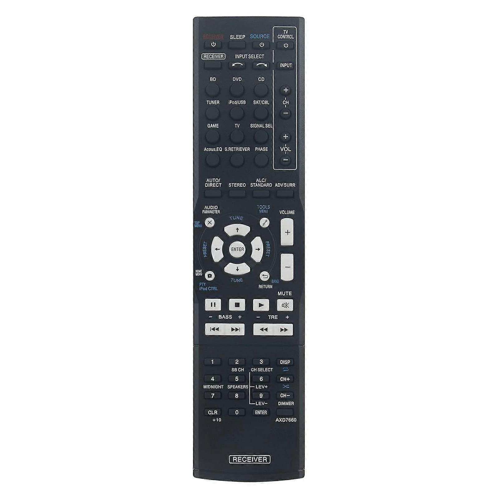 AXD7660 For Pioneer AV Receiver Stereo System Remote Control Ergonomic Replacement Controller
