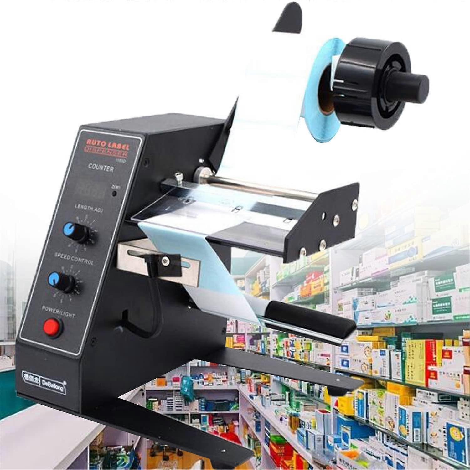 Automatic Label Dispenser with Counter, Compact Design, 140mm Max Width for Industrial Use