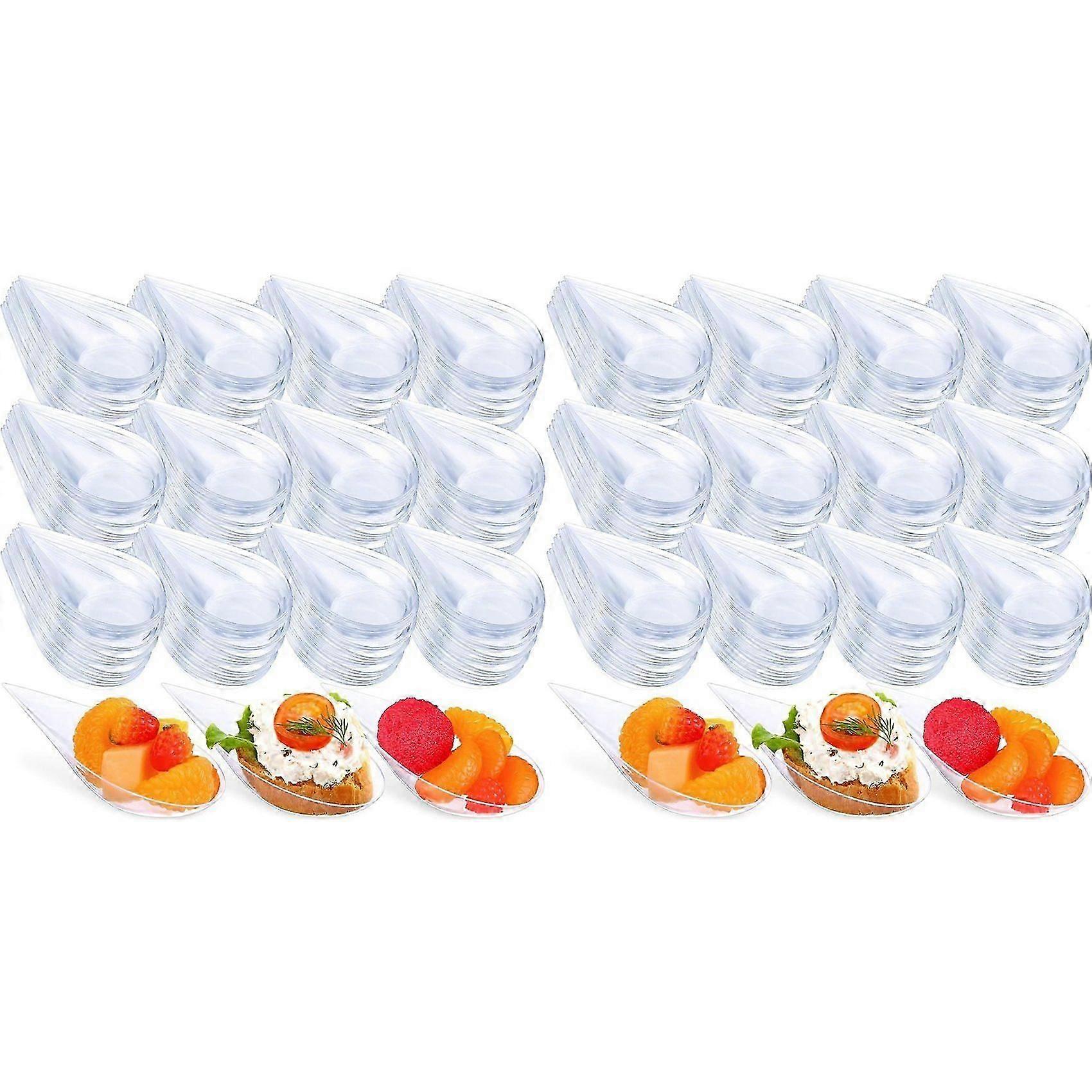 200PCS Unbreakable Drop Appetizer Plates Tableware Reusable Plastic Tasting Cup Sauce Dish Ice Cream Cup Caviary A