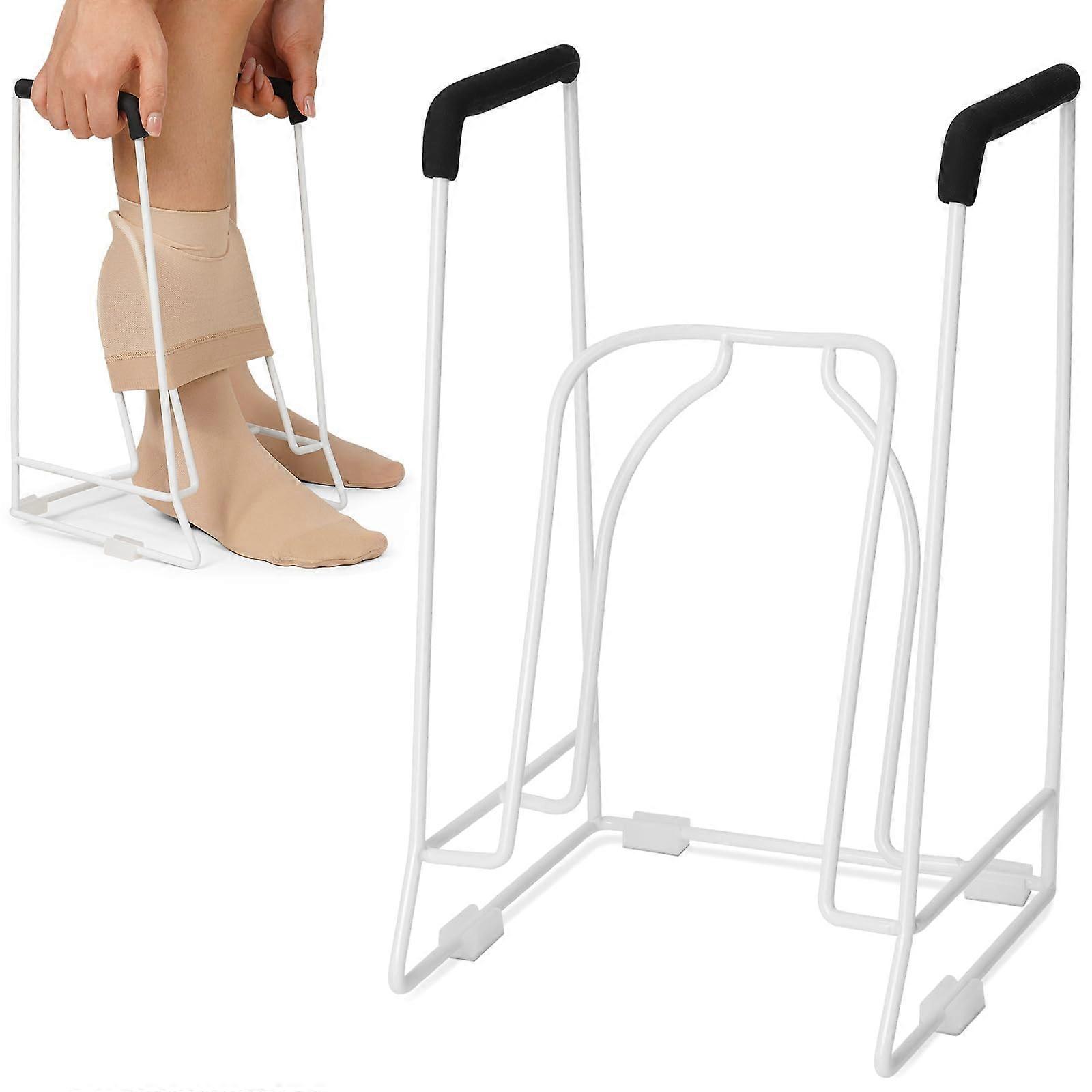 Compression Sock Aid for Seniors with Ergonomic Handle and LowFriction Glide