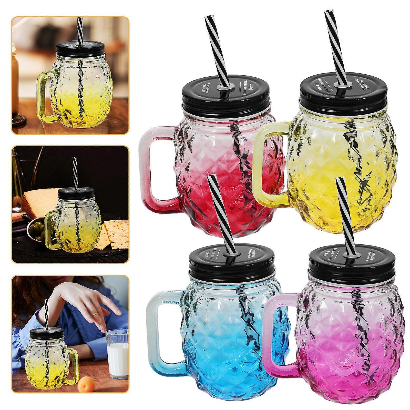 Verres Mason à dégradé, lot de 4, avec couvercle étanche.