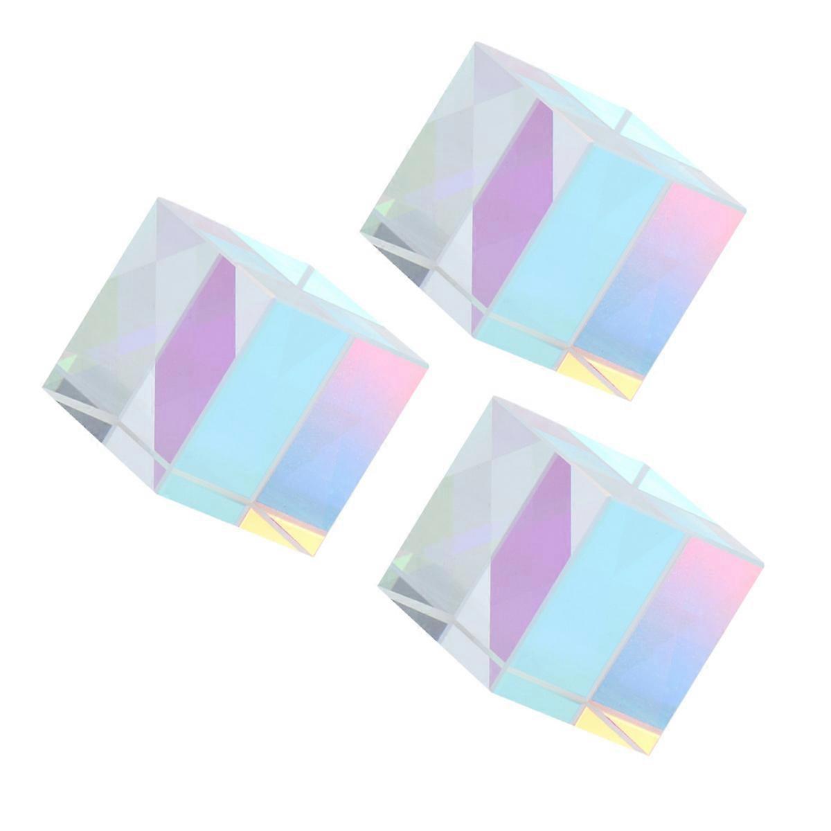 Optical Prism Glass Rgb Cube for Physics Teaching 3Pcs Set for Education