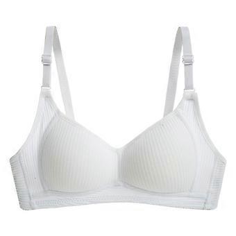 Reggiseni da donna senza ferretto, reggiseni Pepper da donna con seno piccolo, tinta unita, senza ferretto, traspiranti, comodi, arricciati, estivi, sottili, bianchi, taglia L