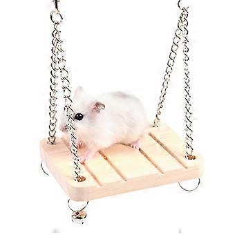 Liten Kjæledyr Hamster Mus Ekorn Tre Swing Spille Leketøy Cage Hengende Dekor