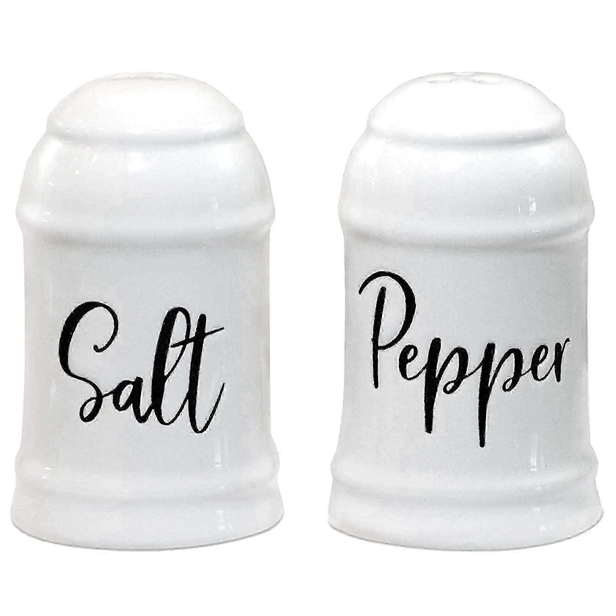 Ceramic salt and pepper shaker set, kitchen objects