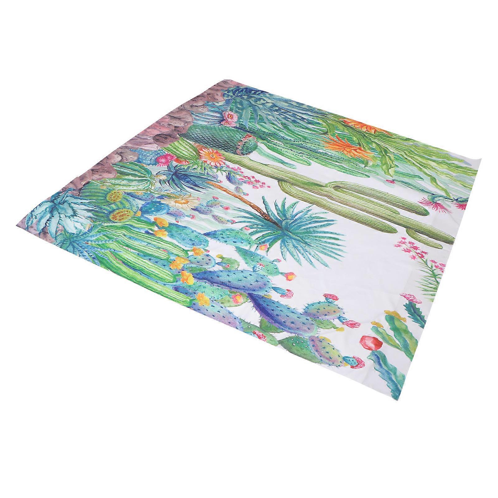 Creative Beach Tapestry with Cactus Pattern for Wall Hanging 2Pcs Set