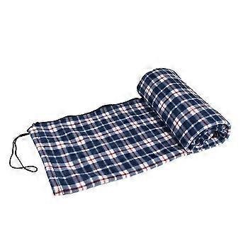 Saco de dormir de lã polar 180x80cm ultraleve e quente para camping, com estampa quadriculada.