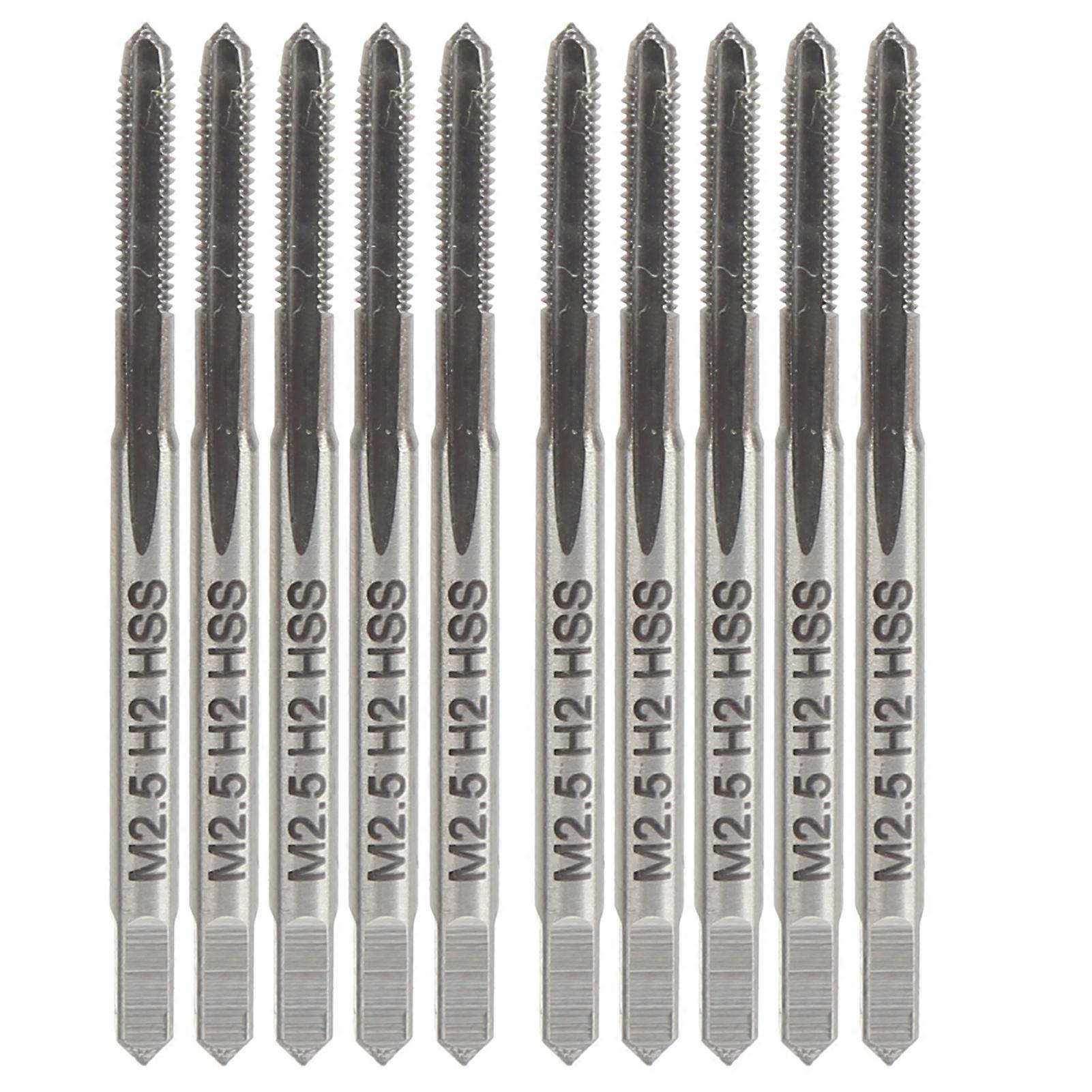 10pcs HSS Thread Tap High Hardness Machine Tapping Thread Drill Bits M2.5 x 0.45 H2