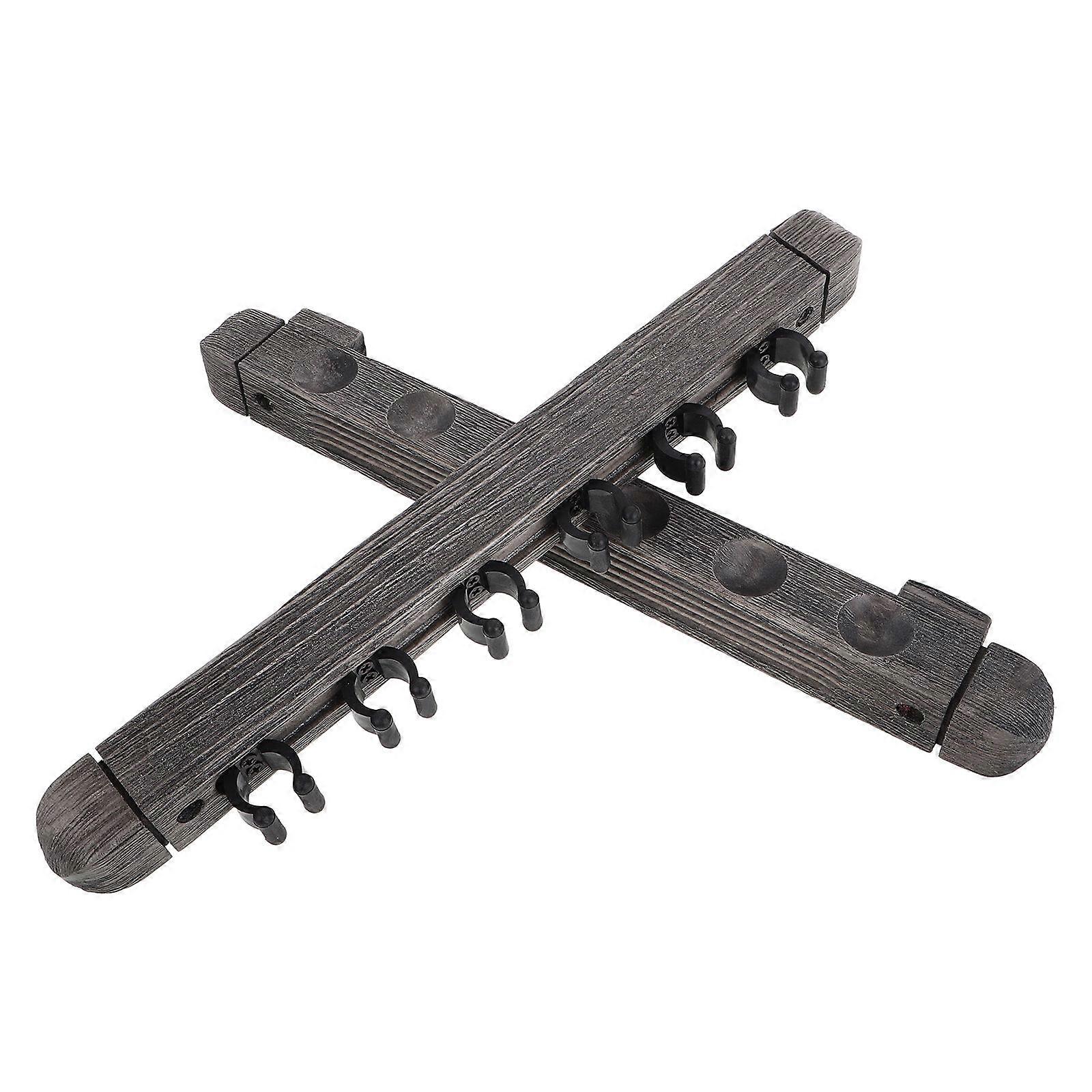 Solid Wood Pool Cue Rack Holder for Game Room 1Set Assorted Color