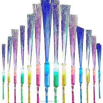24 PCS Glow Fiber Wands Sticks LED Light Wand Fiber Optic Wands Flashing Sticks for Party Wedding Halloween Christmas JH3