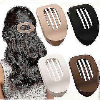 Pacote com 4 presilhas de cabelo em formato de garra para mulheres, presilhas planas e confortáveis, fixação forte para cabelos grossos ou finos, acessório para penteados do dia a dia