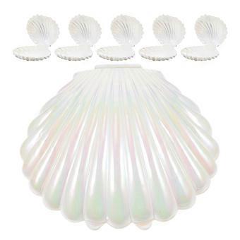 12pcs Elegant Seashell Candy Boxes Seashell Decorative Box Plastic Sea Shells Small Shell Container Candy Case Candy Containers