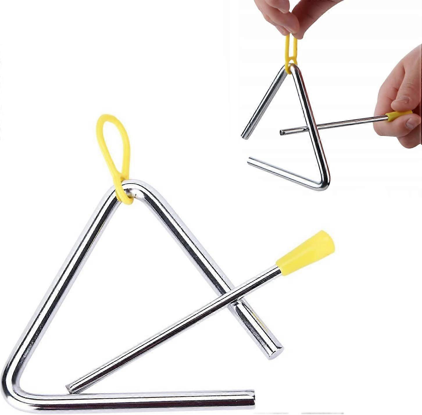 Instrumento triangular de percusión triangular, instrumento musical triangular con mazo, para niños4 pulgadas