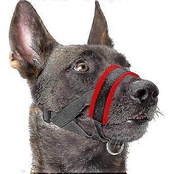 Hundemaulkorb Nylon Soft Padding, verstellbare Schlaufe, schwarz, colorxxlred