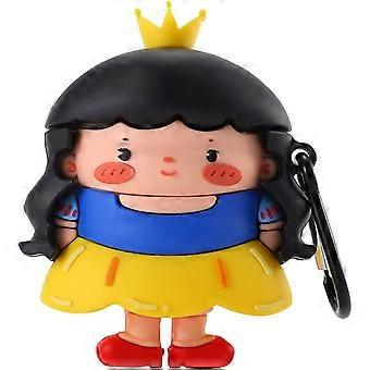 3D Snow White Case for AirPod 2/1 Case,3D Cute Cartoon Women Girls Kids Stylish Fashion Chic DIY Snow White Shape Keychain PVC Case for Airpods 1 & 2 