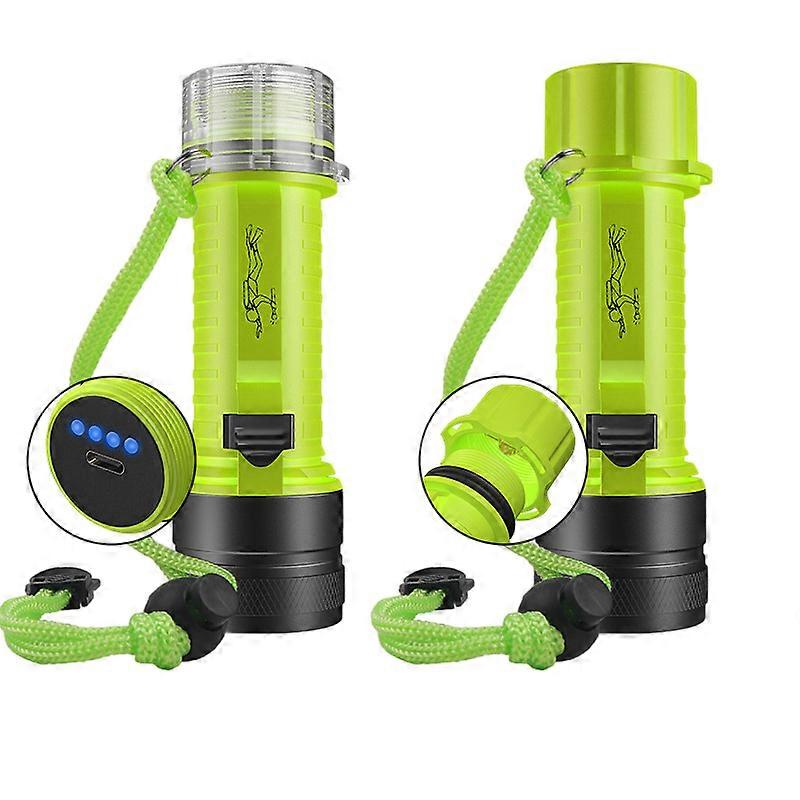 Diving LED Flashlight Waterproof Rechargeable Torch Set