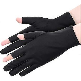 Unisex-UV-Schutzhandschuhe Touchscreen-Fahrhandschuh Anti-Rutsch-Leaky-Finger-Handschuhe Kurzer Frühling Sommer Atmungsaktiver Zwei-Finger-Handschuh Dünner Sport für Auto