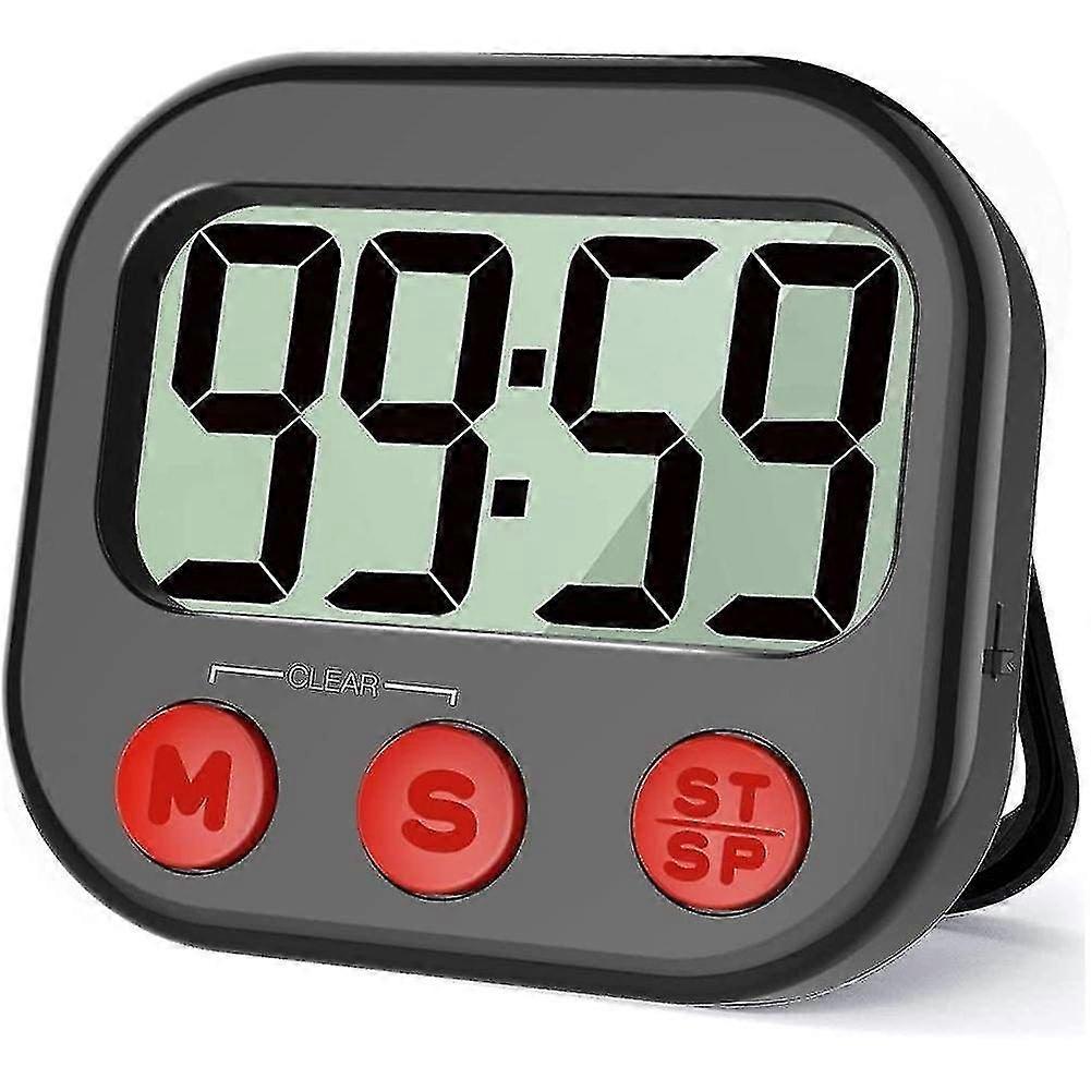 Digital Kitchen Timer with Magnetic Backing - Loud Alarm, Stopwatch & Countdown Function, Easy to Read LCD Display