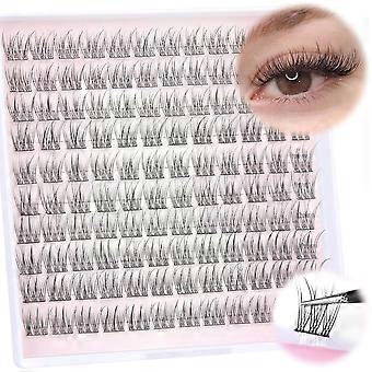Racimos de pestañas autoadhesivos Extensiones de pestañas Natural Wispy Racimos de pestañas autoadhesivas 10-12MM Extensiones de pestañas autoadhesivas 120pcs I