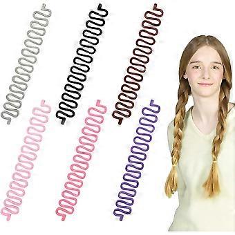 6 Pcs Hair Braiding Kit Twist Braid Knitting Tool French Styling Clip Plastic Bun Maker DIY Accessories U Shaped Pins for Girls and Ladies