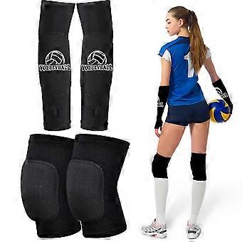 Volleyball-Knieschoner und Volleyball-Armstulpen, Volleyball-Zubehör mit hohem Schutzpolster, Volleyball-Knieschoner mit Daumenloch, Armstulpen_qlsg