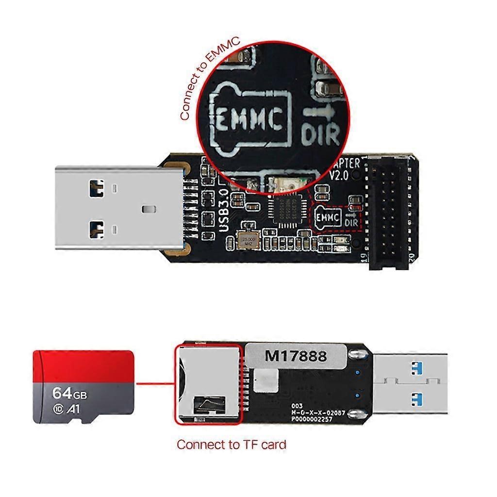 2 USB3.0 Reader For MKS EMMC Module MicroSD Card MKS