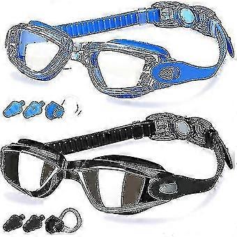 2 Stück wasserdichte, beschlagfreie Schwimmbrillen, farbenfrohe, galvanisierte Schwimmbrillen, Unisex-Schwimmbrillen für Erwachsene, UX