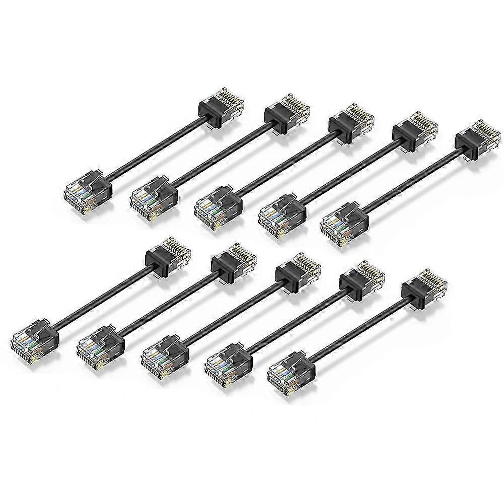 10Pack Cat6/Cat6a Slim RJ45 UTP Network Cord 10Gbps Cat 6 Patch Cable for Patch Panel to Switch Flexiable