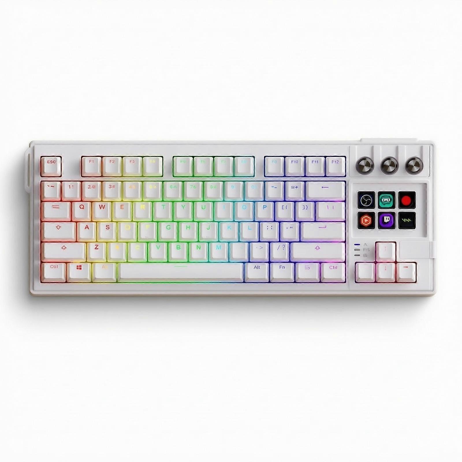 Keyboard with Rotary Knobs Customizable for Gaming Setups, Players