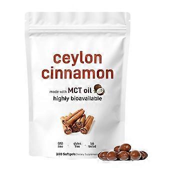 Ceylon Cinnamon Softgels With MCT Oil, Herbal Dietary Supplement, NonGMO Gluten Free, Easy To Swallow, 300 Counts 1 Pouch